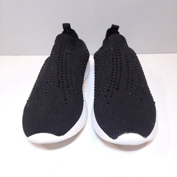 Alia Womens Size 8 Black Glitter Shoes Sparkle Studded Casual Slip On Sneakers - Picture 2 of 14